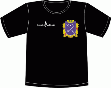 Прикольные футболки: город днепропетровск герб 3 черный